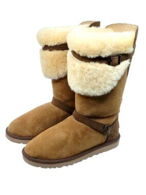 UGG~Ciero~TALL CONVERTIBLE BOOTS SUEDE & SHEARLING in Chestnut Sz 8 NEW